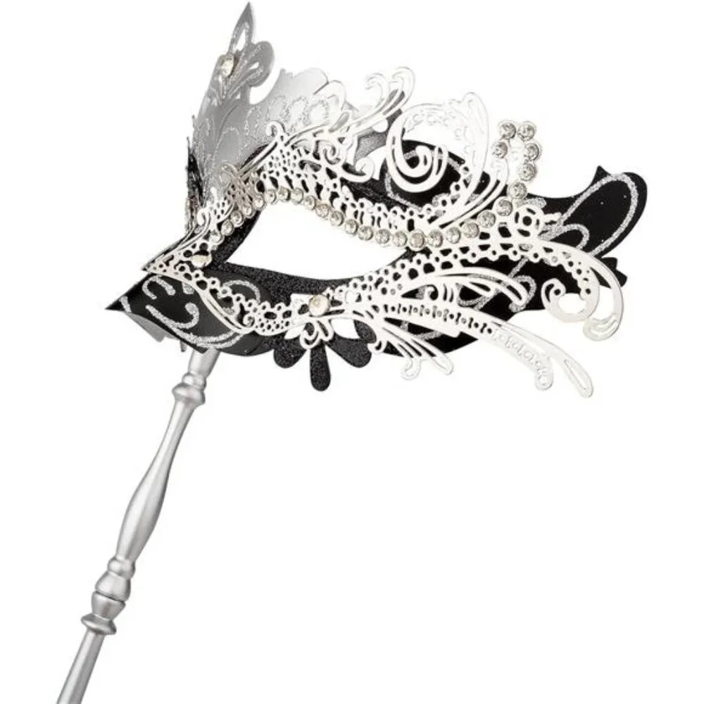 Masquerade Mask with Stick, Mardi Gras Deecorations Venetian Masks